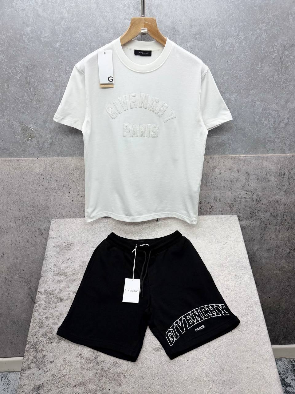 Givenchy Paris Embroidered Luxury Fake T-Shirt and Shorts Set – 2 Colours
