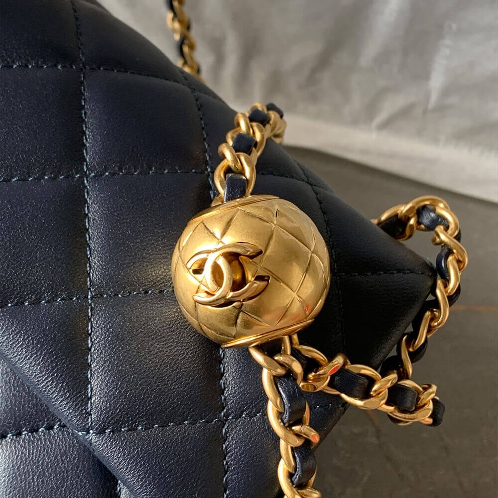 Chanel Women's Pearl Crush Mini Flap Bag in Navy Blue - Image 6
