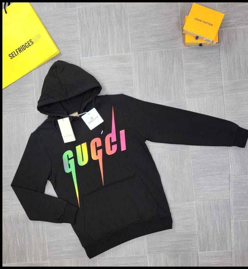 Gucci Black Graphic Pullover 1:1 Mirror Quality Hoodie