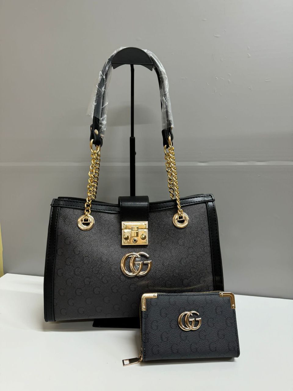 Gucci Clone Quailty Large Beige Padlock Handbag for Women black