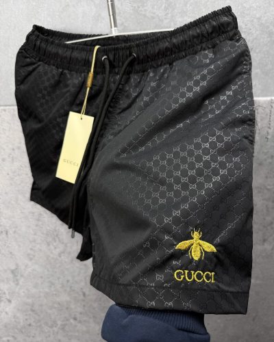 Gucci GG Supreme Nylon Fake Designer Swim Shorts with Bee