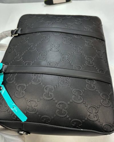 Gucci Men’s GG Monogram Leather Briefcase Luxury Replica Laptop Bag full veiw