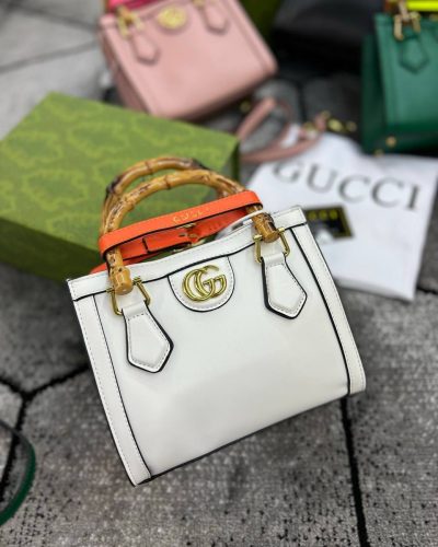 Gucci Women’s GG Diana Bamboo Mini Tote Bag white Gucci Women’s GG Diana Bamboo Mini Tote Bag white