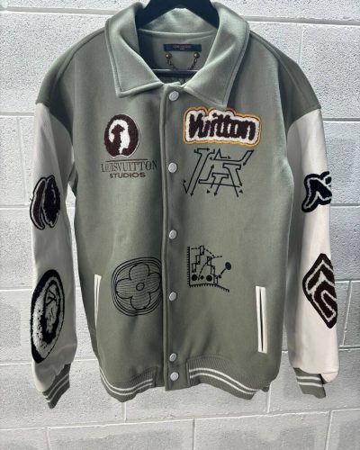 Louis Vuitton Baseball 1:1 Replica Jacket – Grey