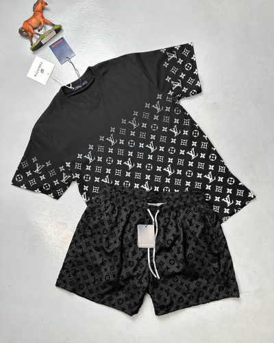 Louis Vuitton LV Faded Luxury Designer T-Shirt & Shorts Set – Multiple Colours