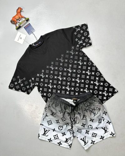 Louis Vuitton LV Faded Luxury Designer T-Shirt & Shorts Set – Multiple Colours1 Louis Vuitton LV Faded Luxury Designer T-Shirt & Shorts Set – Multiple Colours