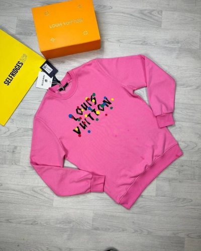 Louis Vuitton LV Logo Long-Sleeve Clone Jumper – pink