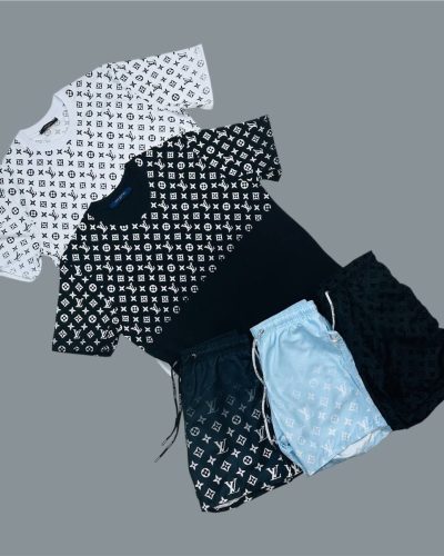 Louis Vuitton LV Logo Printed Replica T-Shirt & Shorts Set for Men – Multiple Colours