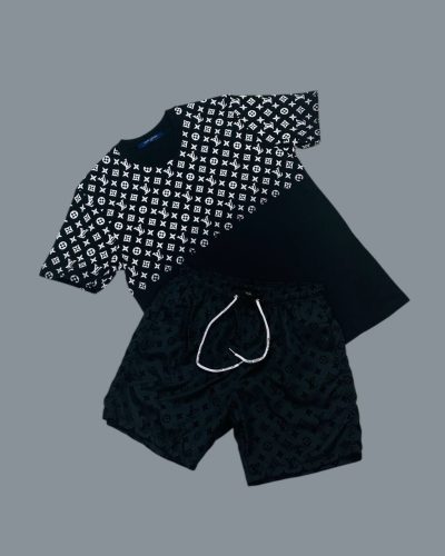 Louis Vuitton LV Logo Printed Replica T-Shirt & Shorts Set for Men – Multiple Colours1 Louis Vuitton LV Logo Printed Replica T-Shirt & Shorts Set for Men – Multiple Colours