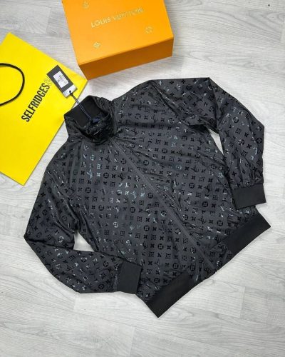 Louis Vuitton LV Logo Zip-Up Hooded Jacket for Men
