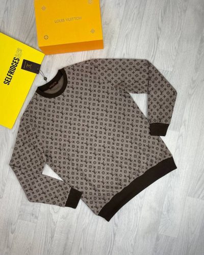 Louis Vuitton Logo Jumper for Men beige Louis Vuitton Logo Jumper for Men beige