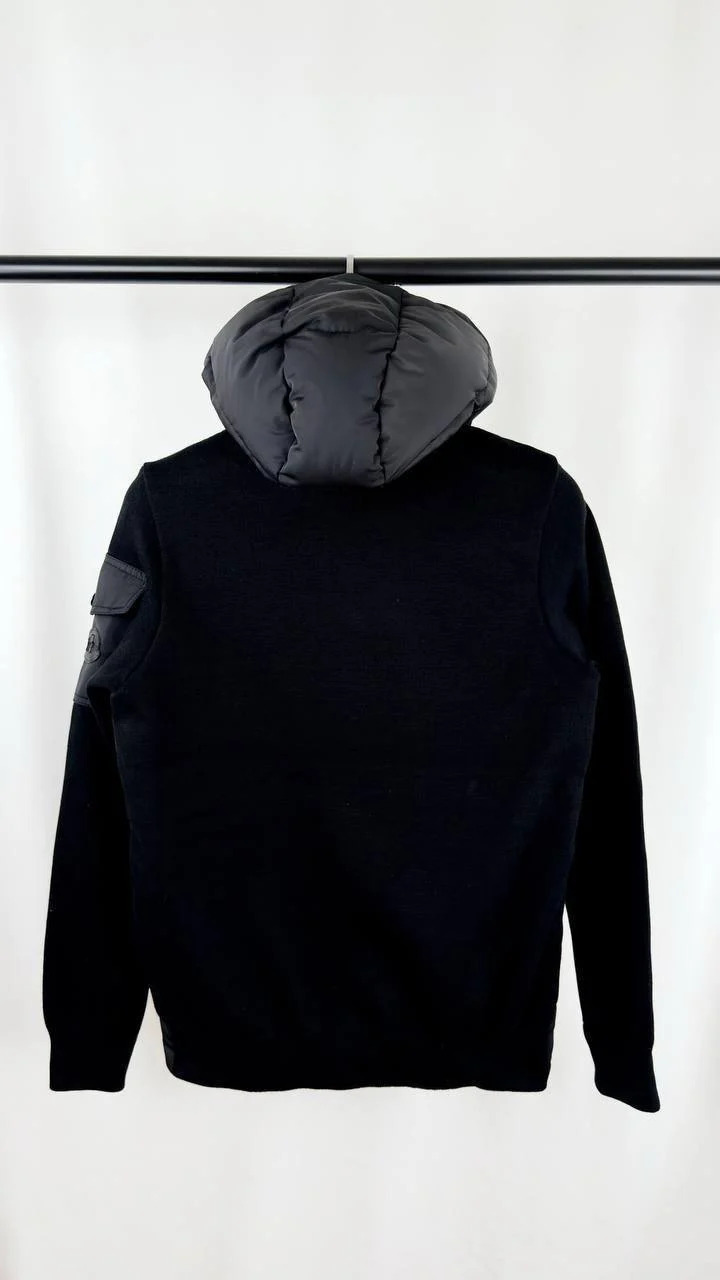 Moncler Barbustel Hooded Short Down Detachable Hood Jacket Mens in Black Color Best Sale UK Reps AAA Quality back