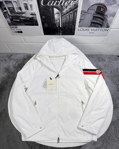 Moncler Claut Superclone Quality Full-Zip Hooded Jacket Mens in Multiple Colours white