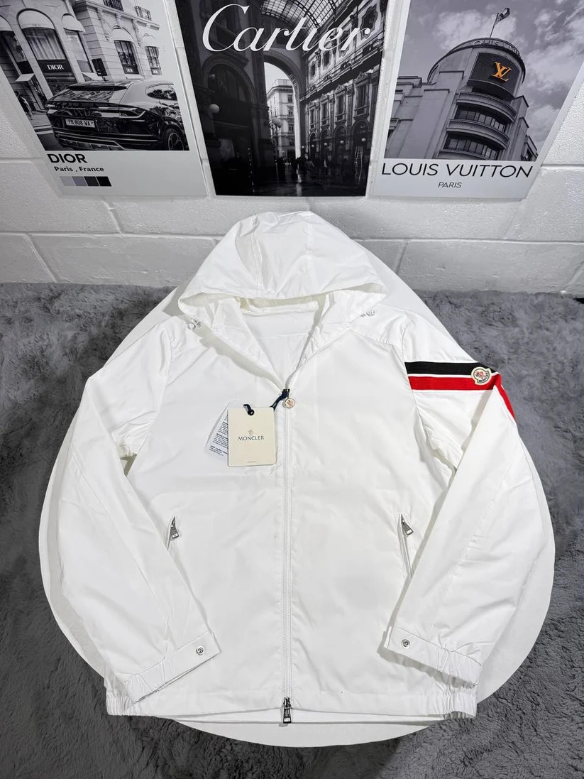 Moncler Claut Superclone Quality Full-Zip Hooded Jacket Mens in Multiple Colours white