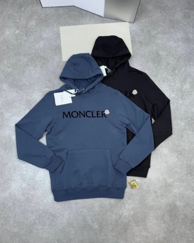 Moncler Embroidered Logo AAA Quality Cotton Hoodie Mens