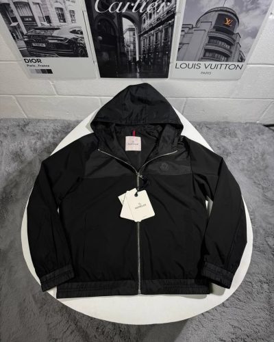 Moncler Kona AAA Quality Hooded Black Logo Jacket Mens