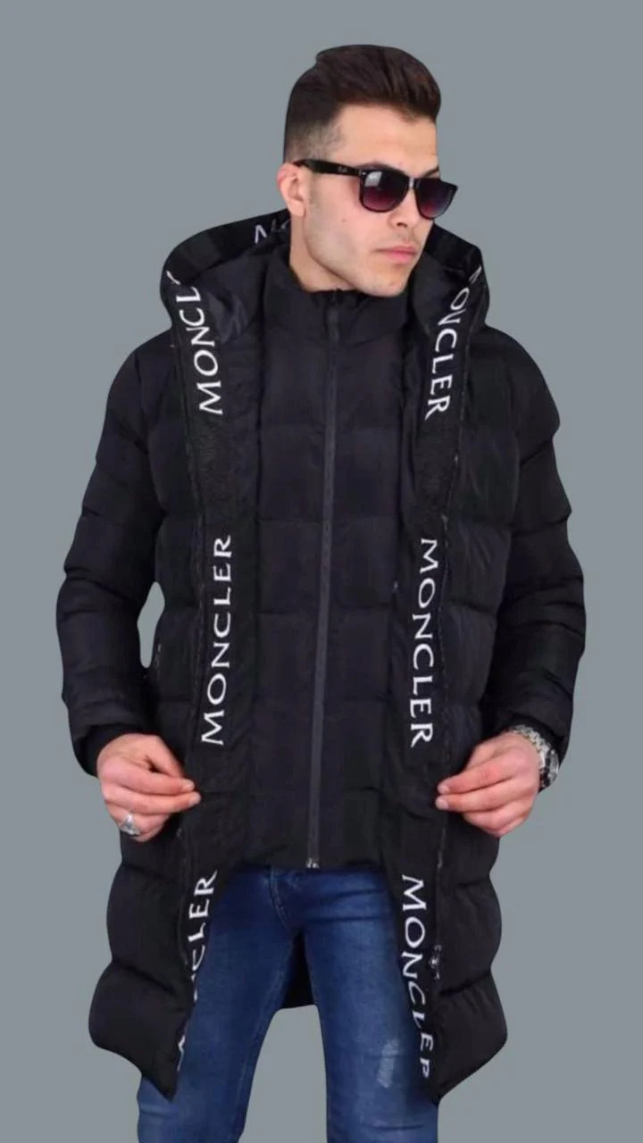 Moncler Long Down Superclone Quality Logo Jacket Mens in Black - Image 2