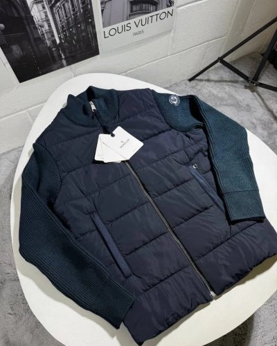 Moncler Zip Up Padded Wool Jacket – Clone Quality for Men Blue