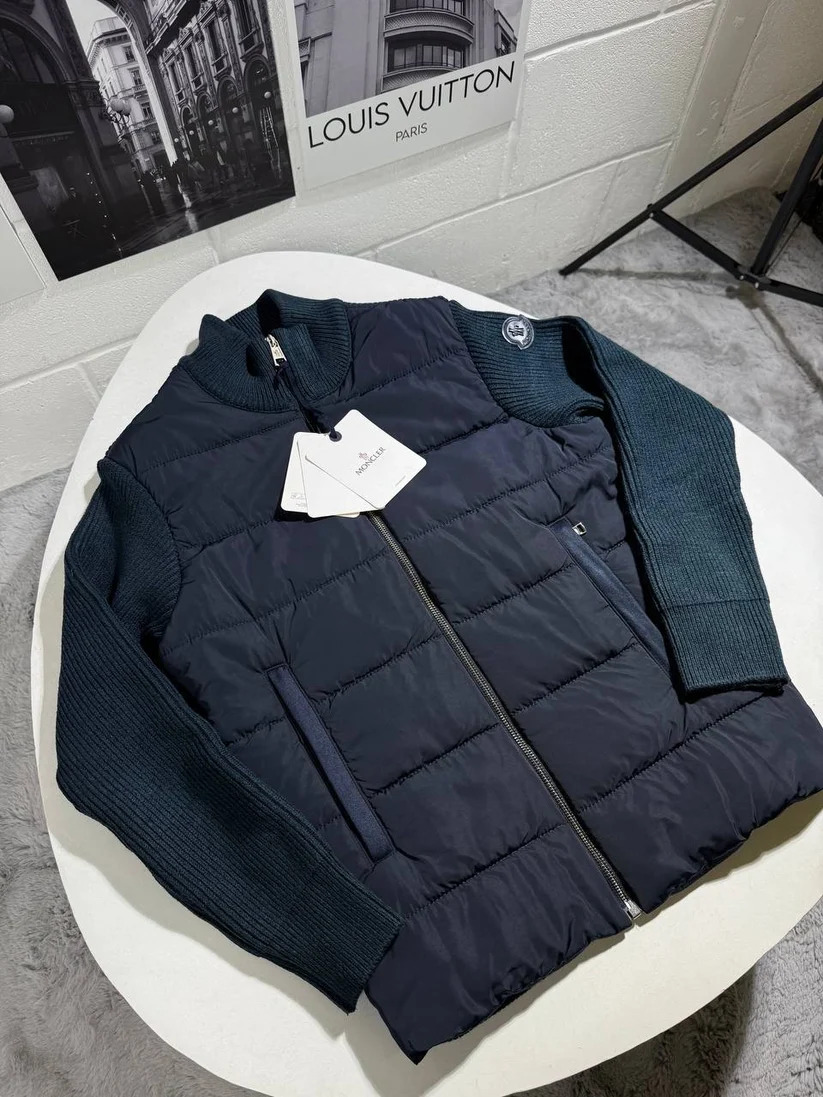 Moncler Zip Up Padded Wool Jacket – Clone Quality for Men Blue