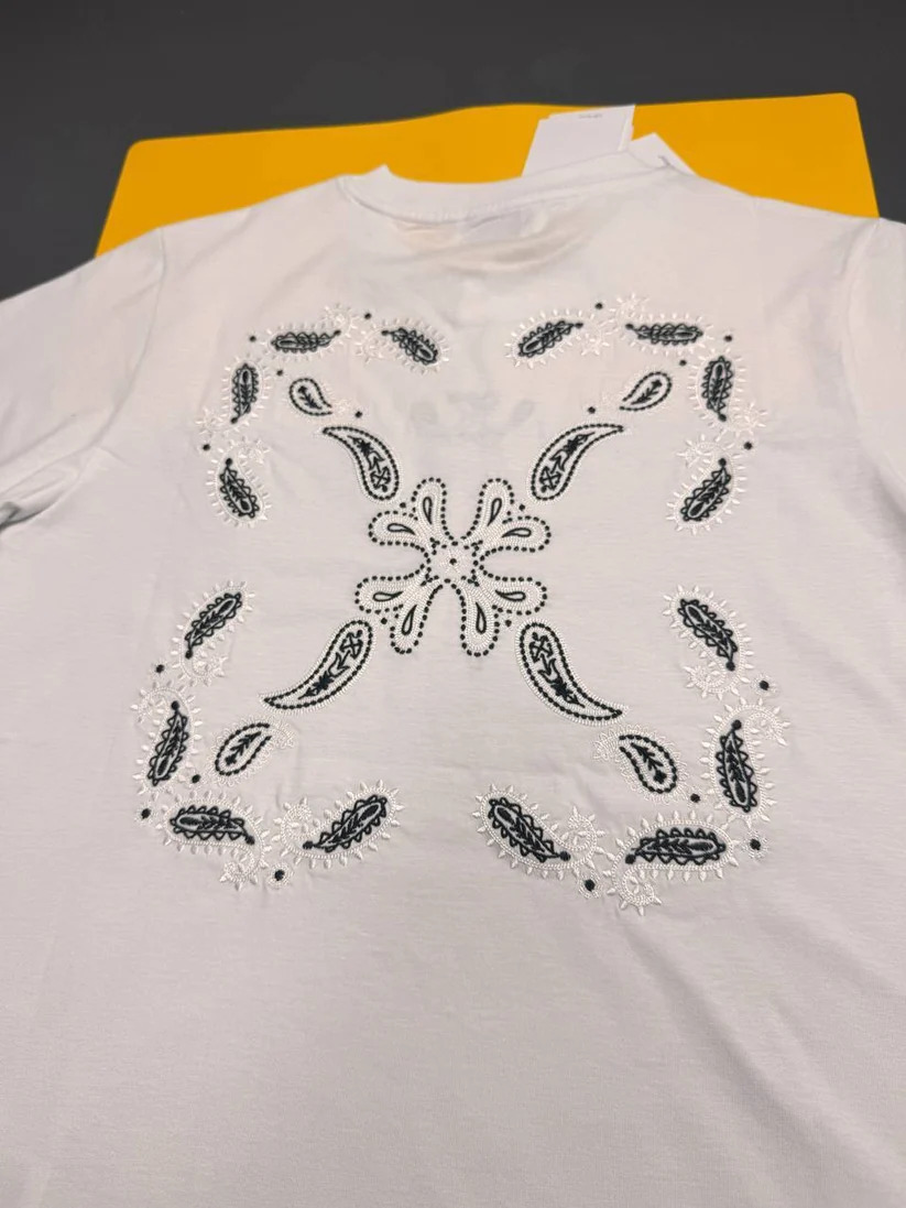 Off-White Bandana Arrow Embroidered White T-Shirt white