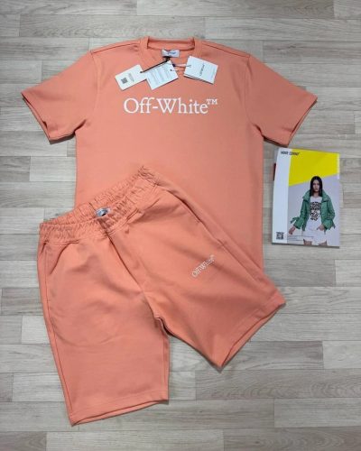 Off-White Big Bookish Logo AAA Quality T-Shirt & Shorts Set