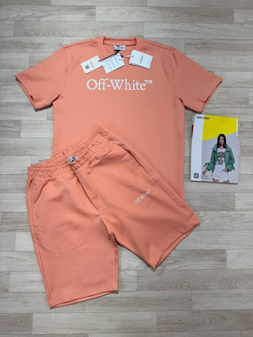 Off-White Big Bookish Logo AAA Quality T-Shirt & Shorts Set