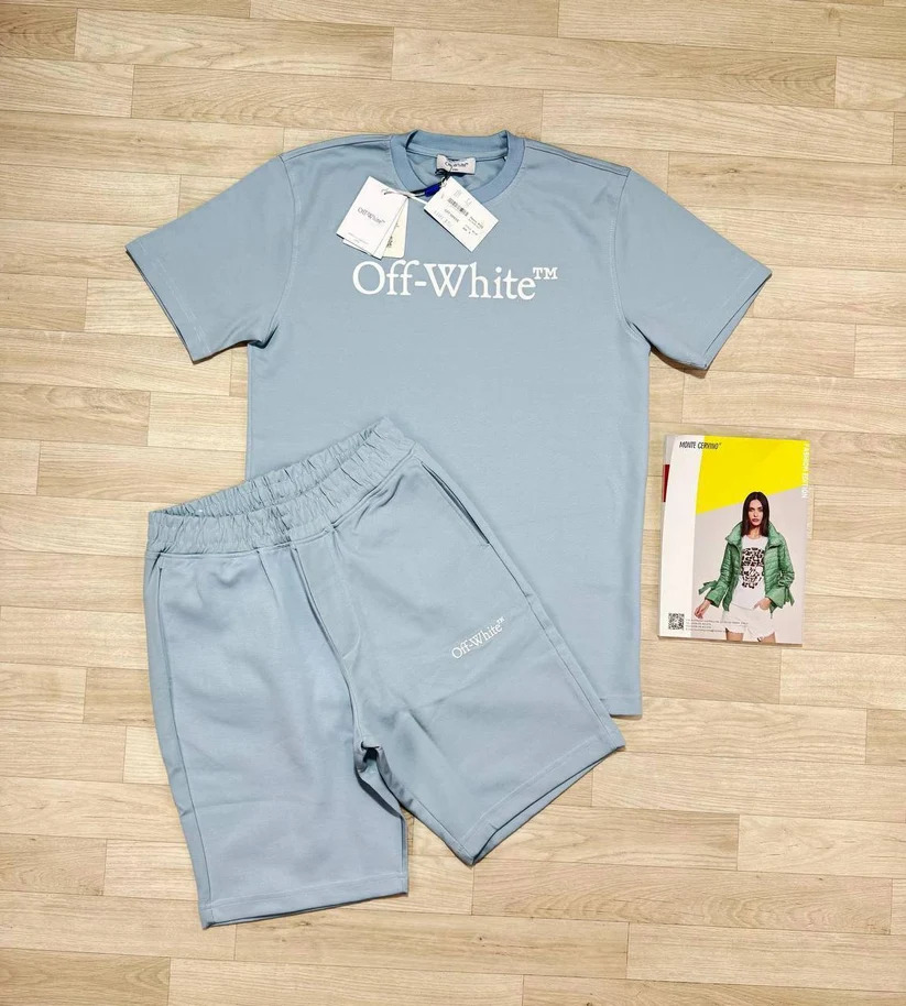 Off-White Big Bookish Logo T-Shirt & Shorts Set AAA Quailty