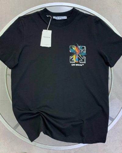 Off-White Bird Embroidered AAA Quality Arrows Black T-Shirt