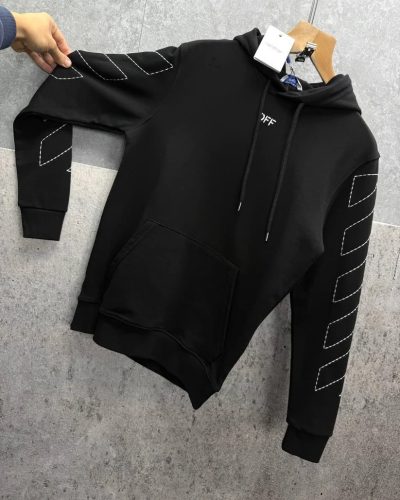 Off-White Diag Outline Knitted Hoodie ful