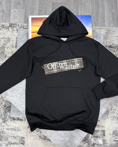 Off-White Flannel Clone Quality Diag Skate Drawstring Hoodie