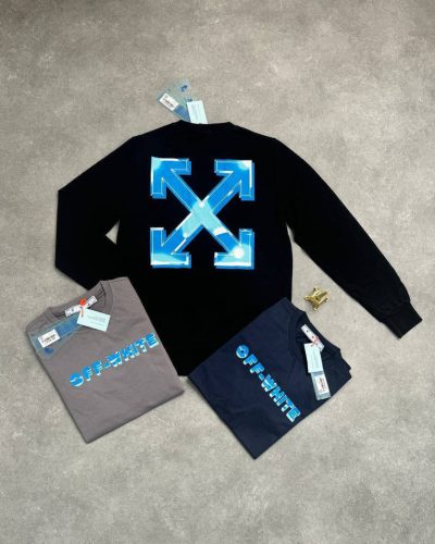 Off-White Metal Super Clone Quality Arrow Logo Embroidered Jumper