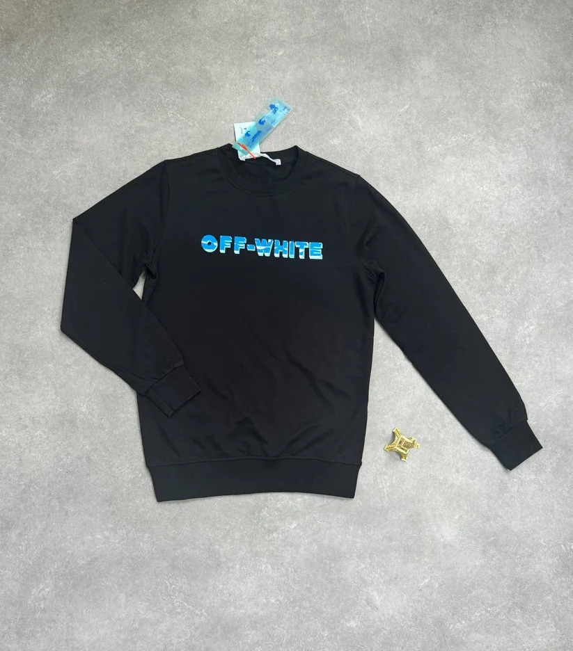 Off-White Metal Super Clone Quality Arrow Logo Embroidered Jumper grey