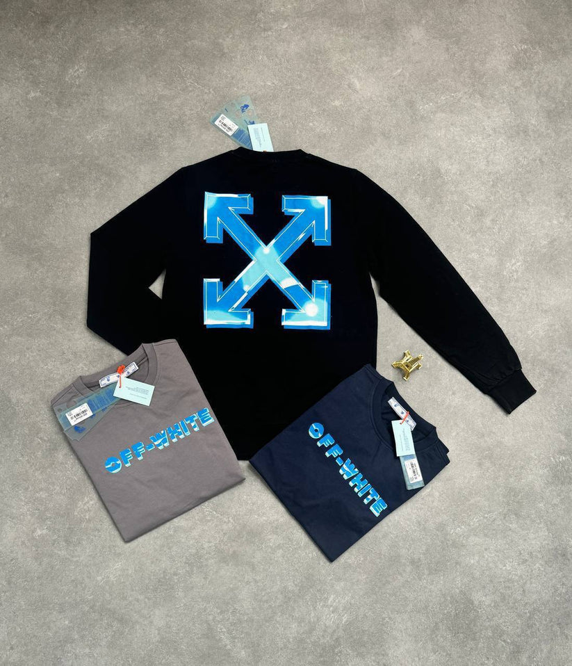 Off-White Metal Super Clone Quality Arrow Logo Embroidered Jumper