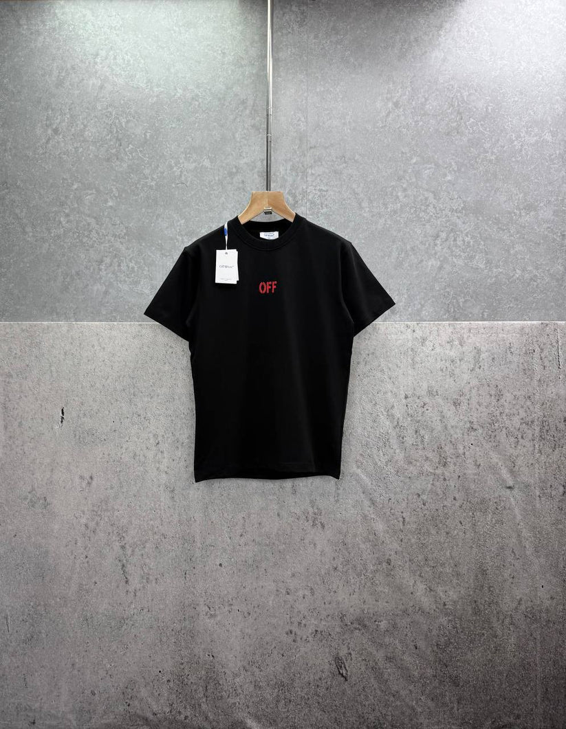 Off-White Off Stamp Cotton T-Shirt black