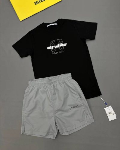 Off-White Performance Logo T-Shirt & Shorts Set Clone Quality