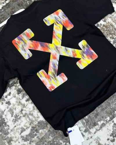 Off-White Red AAA Quality Floral Design T-Shirt black
