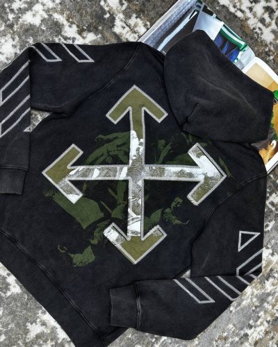 Off-White Scribble Diag-Print Cotton Hoodie AAA Quality back
