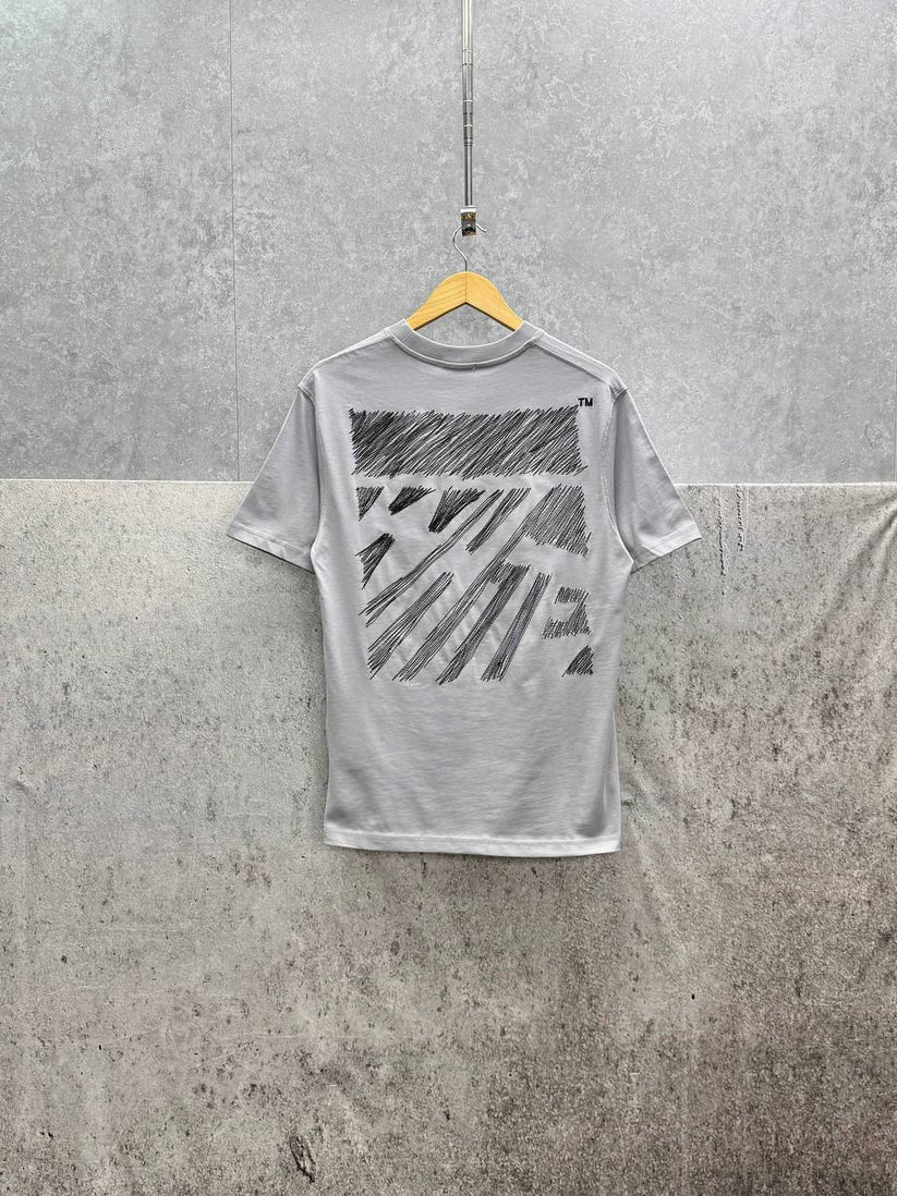 Off-White Scribble Diag Short Sleeve AAA Quailty T-Shirt grey back