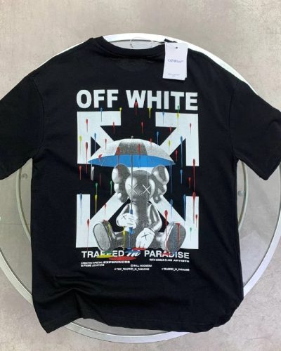 Off-White Umbrella Clone Quality Bear Graphic T-Shirt black back