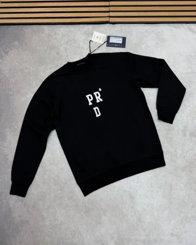 Prada Embroidered Cotton Replica Jumper for Men – Black