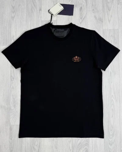 Prada Embroidered Logo Cotton AAA Quality T-Shirt