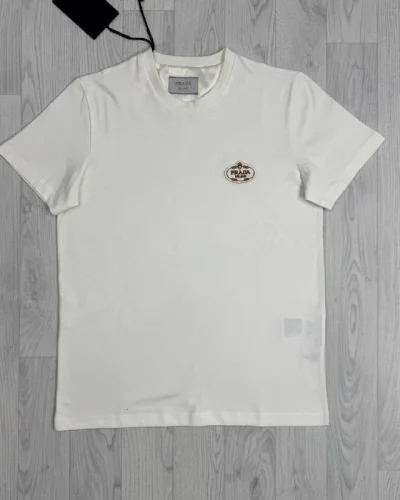 Prada Embroidered Logo Cotton AAA Quality T-Shirt
