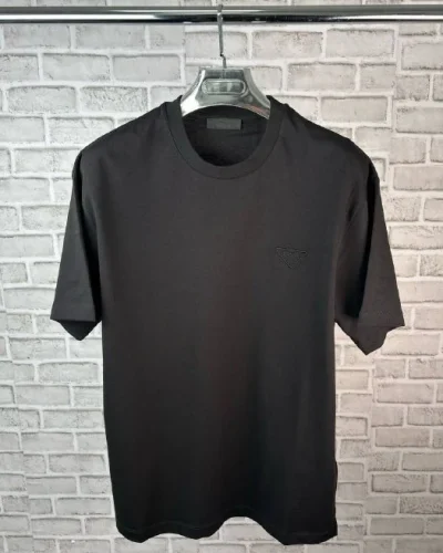 Prada Embroidered Triangle-Logo Clone T-Shirt for Men