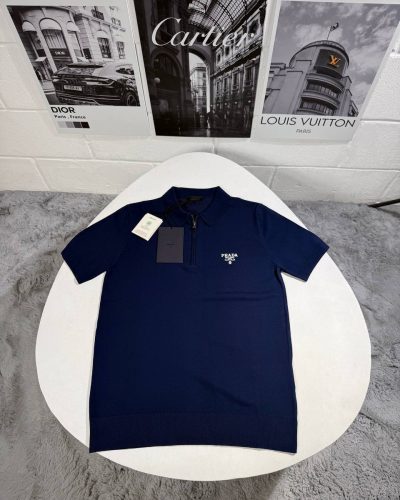Prada Half-Zip Reps AAA Quality Polo Shirt for Men – 2 Colours