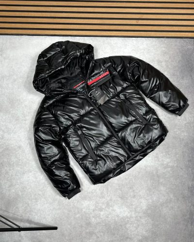 Prada Linea Rossa Glossy Padded Quality Reps AAA Hooded Jacket for Men