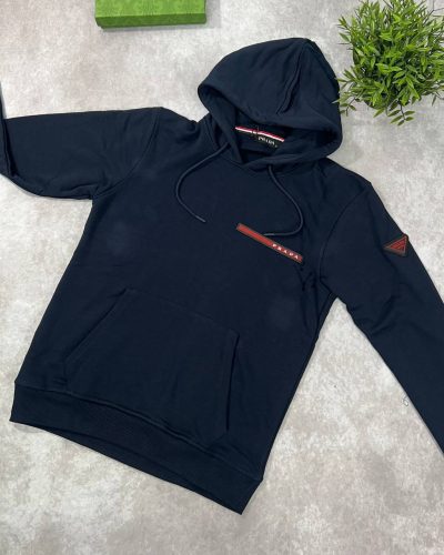 Prada Linea Rossa Technical Designer Navy Hoodie for Men