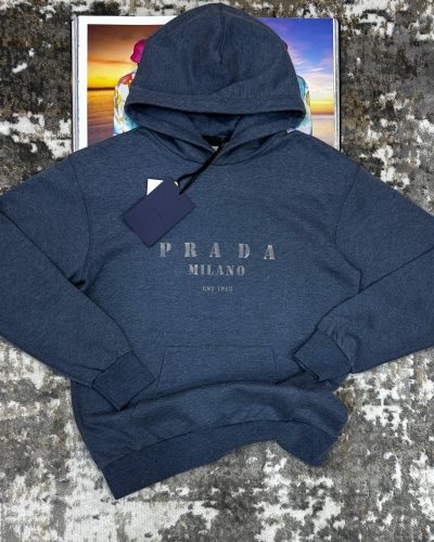 Prada Logo Embroidered Casual AAA Quality Hoodie for Men
