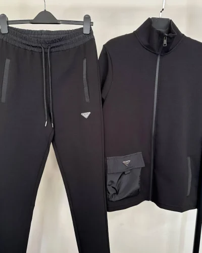 Prada Logo Zip-Closure Reps AAA Quality Tracksuit for Men