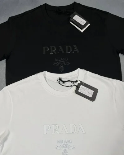 Prada Triangle-Logo Cotton 1:1 Mirror Quality T-Shirt for Men