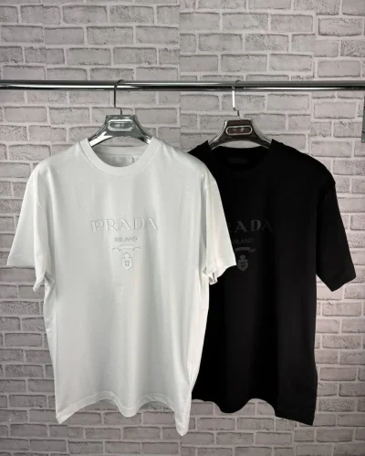 Prada Milano Embroidered Crest Super Clone Quality T-Shirt